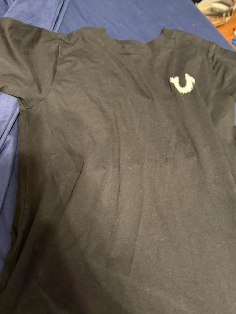 True Religion Black Short Sleeve Crewneck Tee with Small Logo